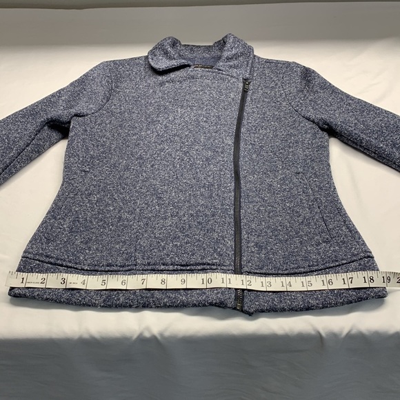 Banana Republic Asymmetrical Sweater Jacket Small Navy Blue/White Mix - Picture 12 of 12